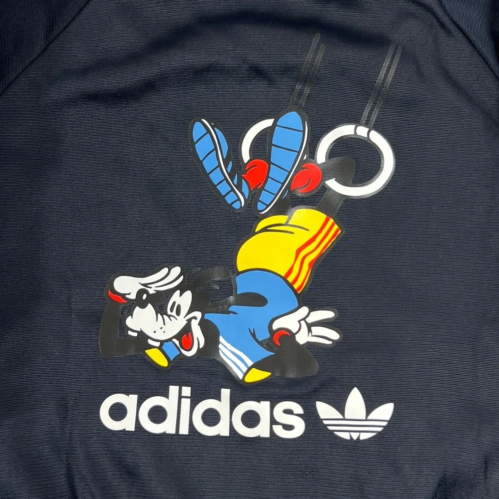 Adidas Track Suit Kids 9M Navy Disney Goofy Superstar Jacket Pants Set Vintage